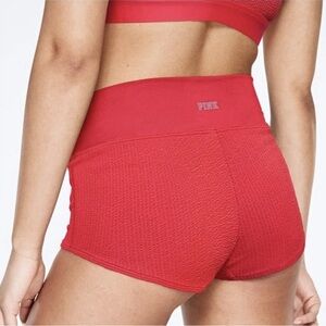NWT Victoria’s Secret PINK Gym to Swim Textured RED Shortie shorts Size M